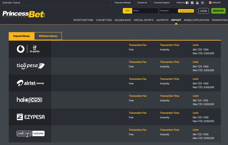 Princessbet Deposit Money